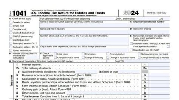 When to file an estate tax Form 1041?