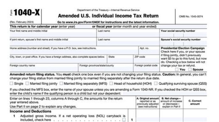 When to file Form 1040X for tax refund?