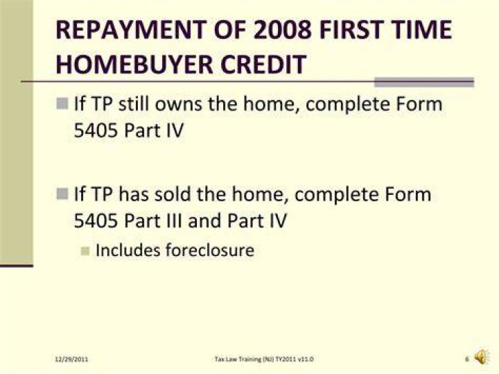 When to repay the 2008 first time homebuyer credit?