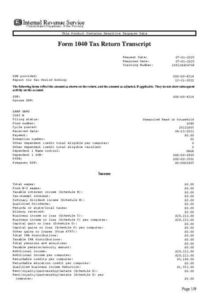 When to request tax transcript for prior year tax return?