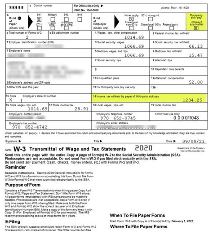 Where do I enter third party sick pay on W-2?