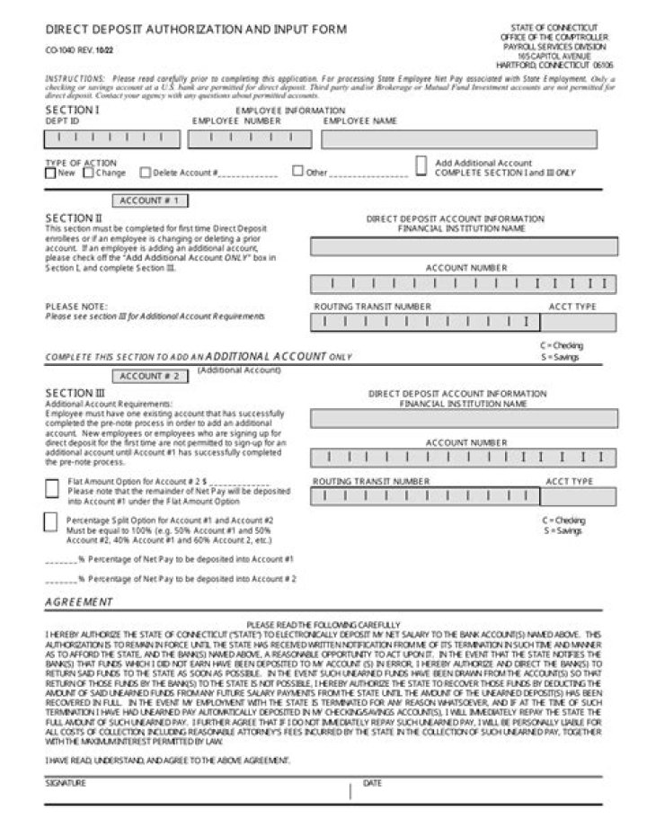Where is direct deposit info on 1040?