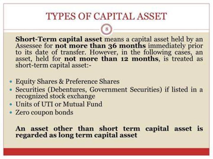 Which is the short term capital asset if it is held for more than 12 months?