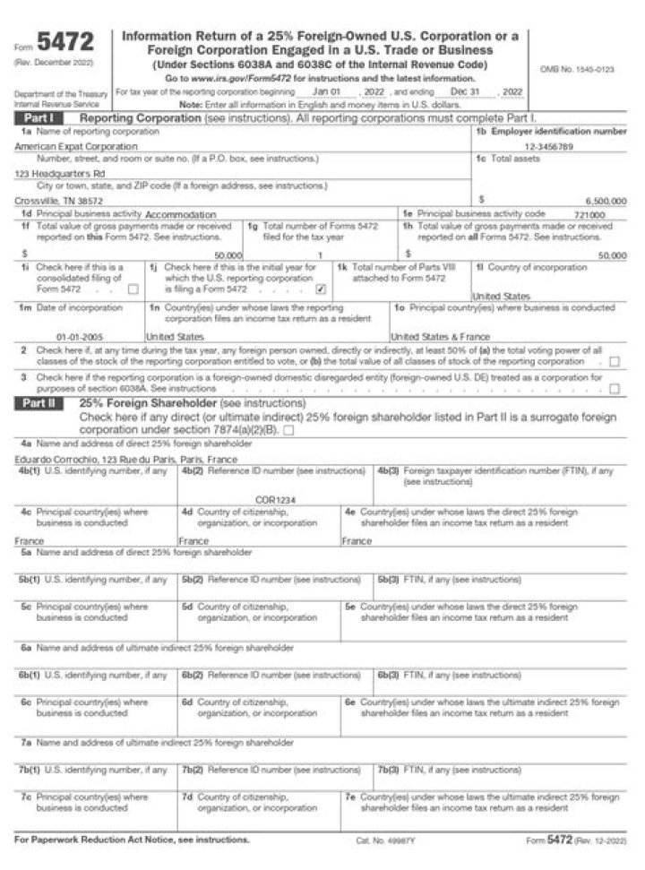 Who has to file a form 5472?