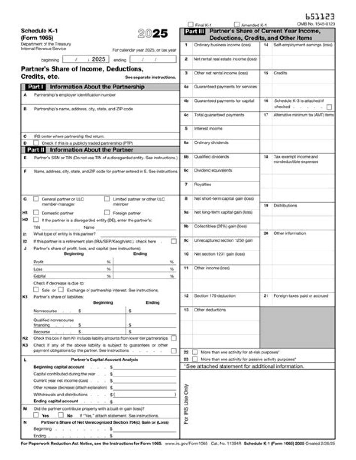 Who is likely to receive a K-1 form?
