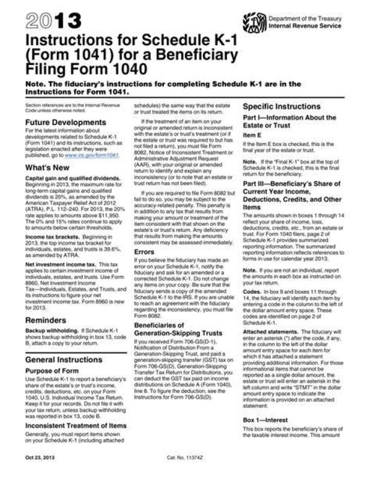 Why do you need to file Form 1041 schedule K?