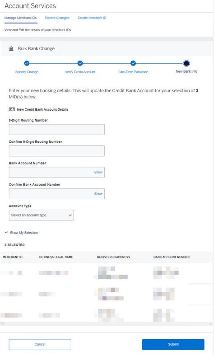 Why does it say updated bank information needed?