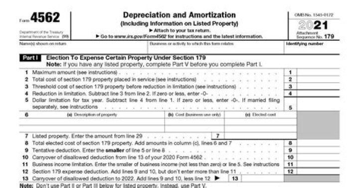 Why is form 4562 not in my tax return?