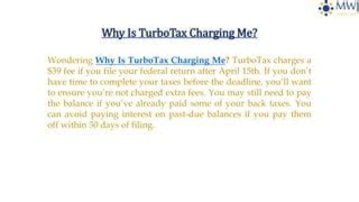 Why is TurboTax charging me for state and federal?